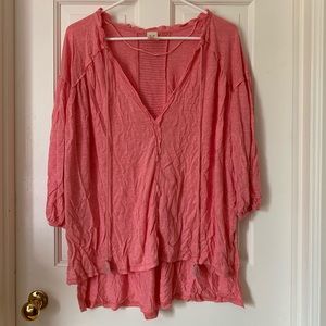 We The Free Pink Stretchy Blouse